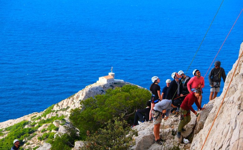 Rock climbing course in the national park