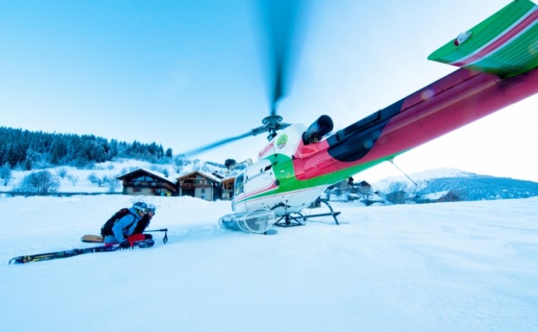 Héliski avec un guide de haute montagne à la Rosière